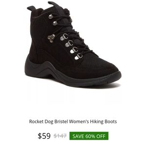 Rocket Dog Women's Black Lace-Up Hiking Boots